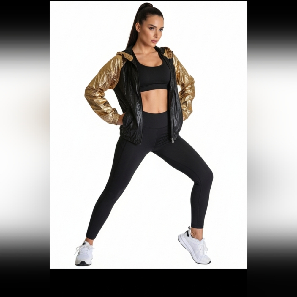 Joylab Stylish Gold and Black Hooded Jacket